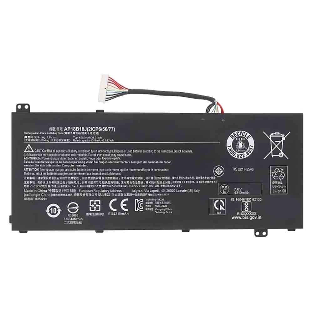 电池 for AP18B18J Acer Aspire 3 A314-32-C A314-32-P A314-32-P82V 4515mAh