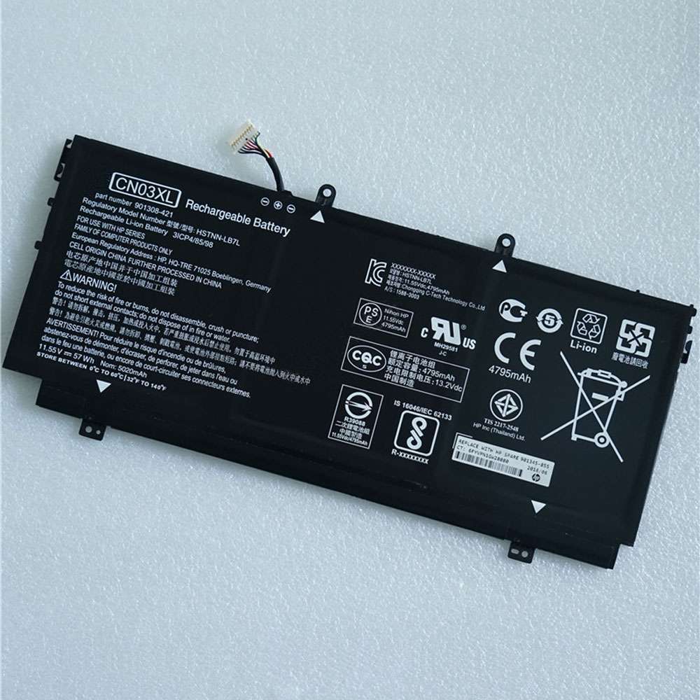 电池 for CN03XL HP 13-AB001 13-AB099 13T-AB000 901308-421 HSTNN-LB7L 57.9Wh/5020mAh