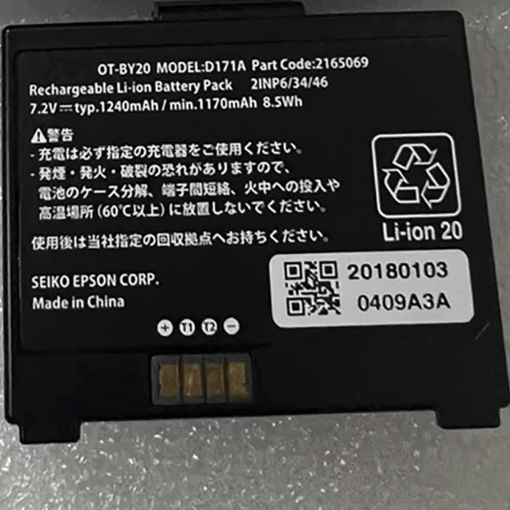 电池 for D171A Epson OT-BY20 2165069 2INP6/34/46 7254mAh