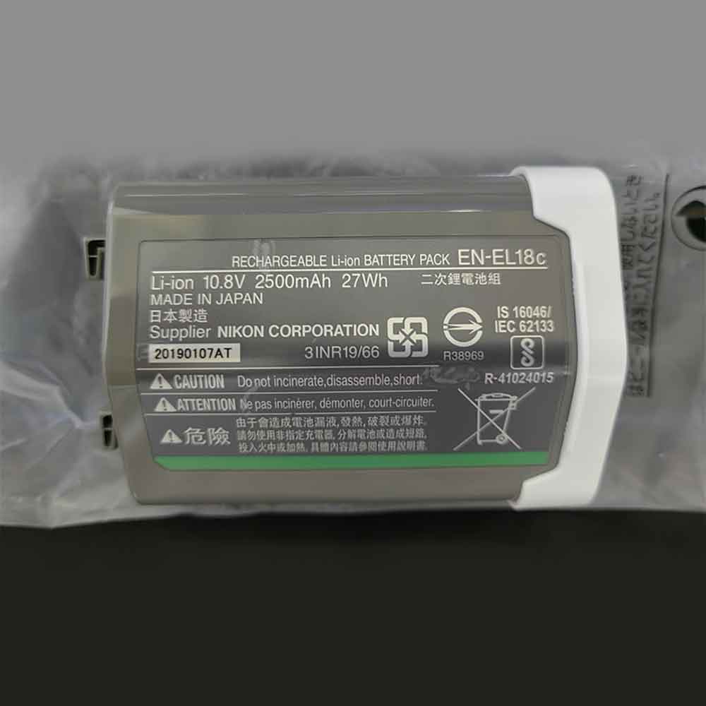 电池 for EN-EL18C Nikon D4 D4S D5 D6 Z9 Z9 D850 D18 18a 18b 18d 2500mAh