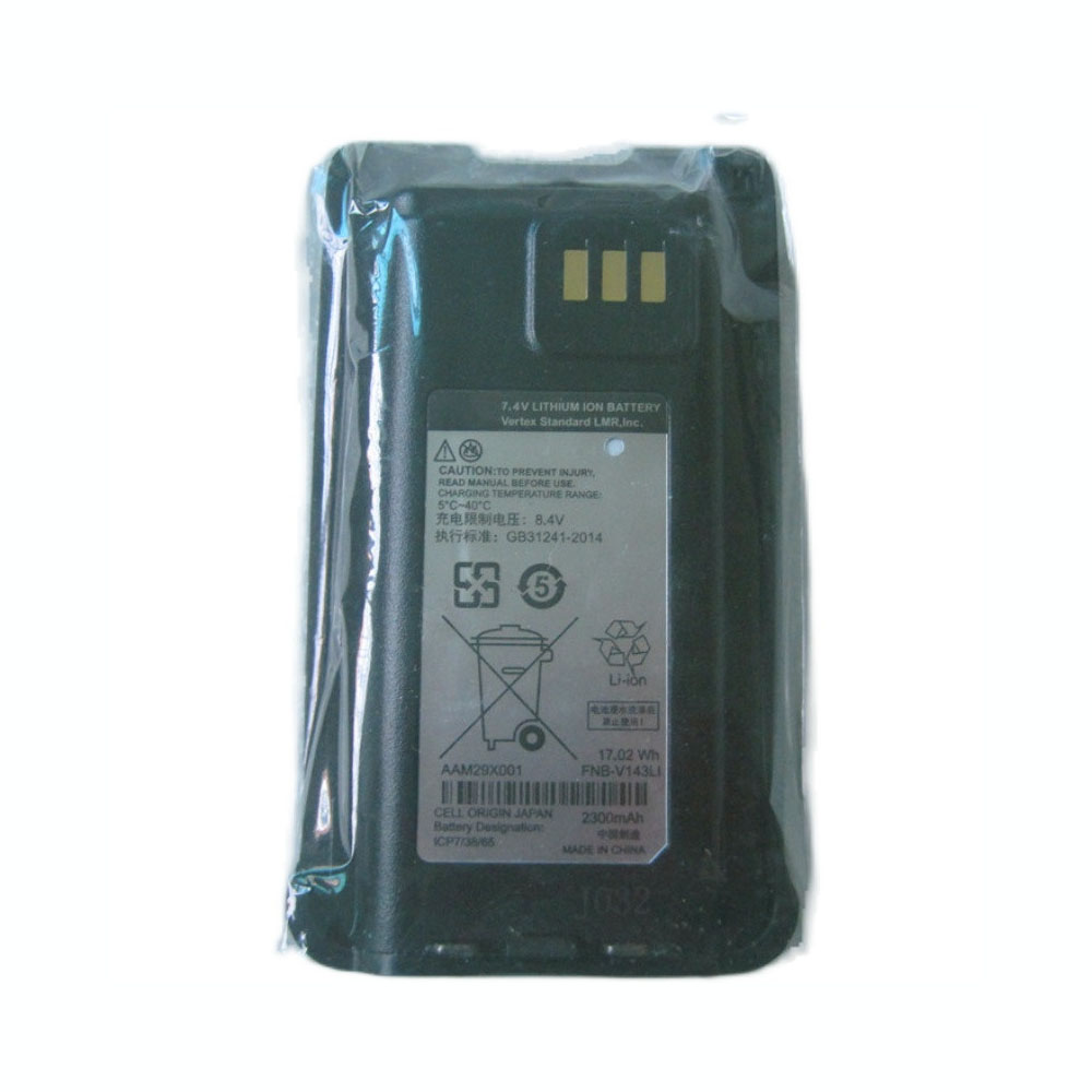 电池 for FNB-V143LI Vertex Standard EVX-Z61 Z62 Z69 C71 C79 2300mAh/17.02WH