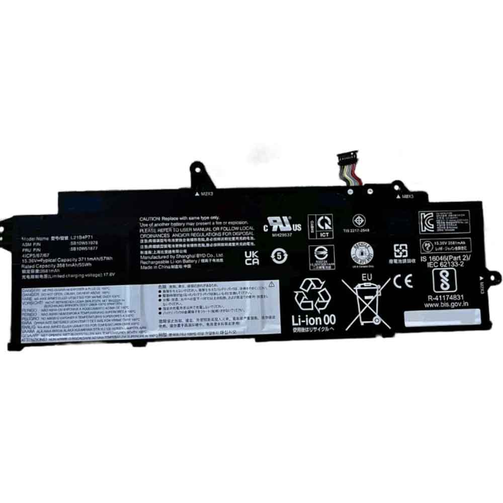 电池 for L21B4P71 Lenovo ThinkPad X13 Gen 3 3581mAh