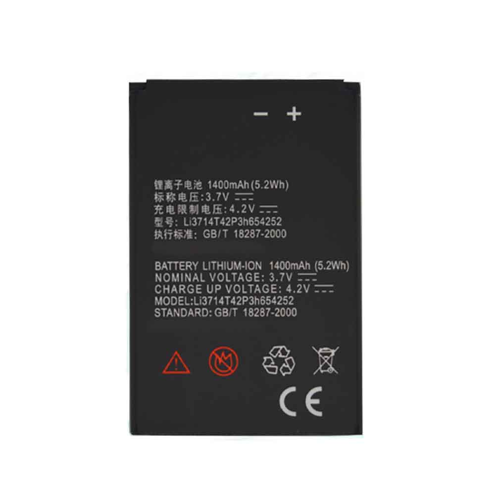 电池 for Li3714T42P3h654252 ZTE U809 V809 1400mAh