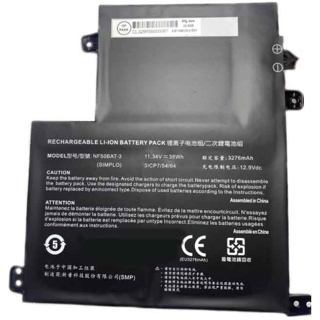 电池 for NF50BAT-3 Clevo NF50 N50 3276mAh