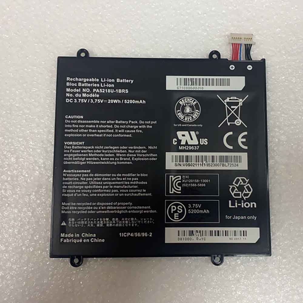 电池 for PA5218U-1BRS Toshiba Excite A204 AT10-B 5200mAh