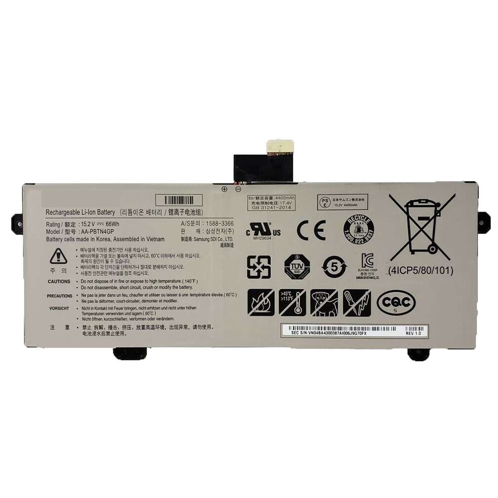 电池 for AA-PBTN4GP Samsung NP800G5H-XS1US 4400mAh/66WH