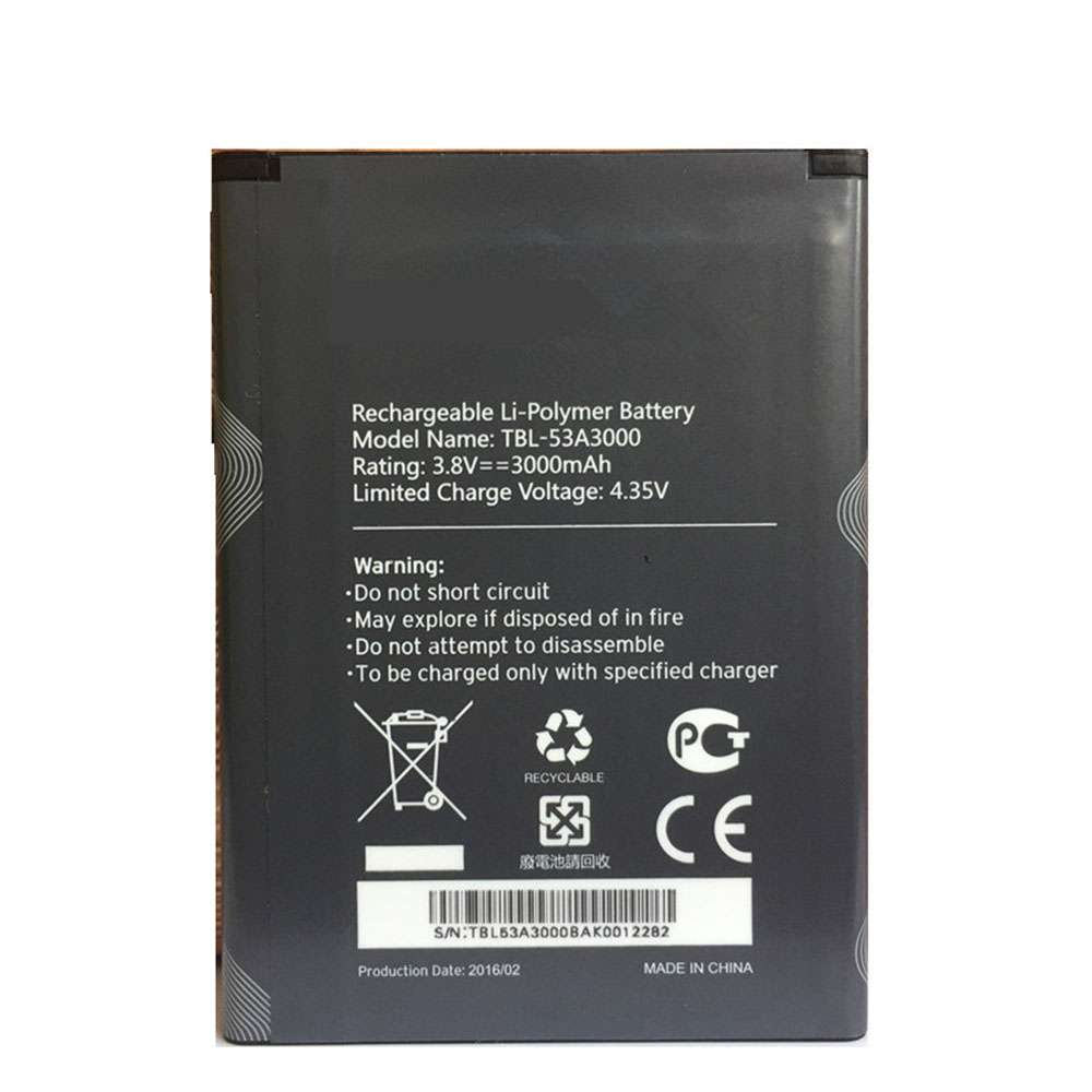 电池 for TBL-53A3000 TP-Link Neffos M7650 3000mAh/11.4Wh