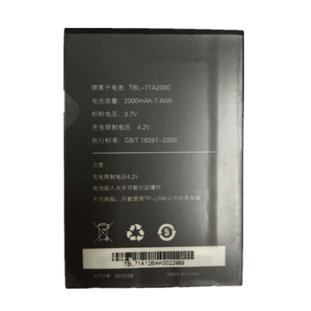电池 for TBL-71A2000 TP-Link TL-TR861 TL-TR761 M5350 TL-M5350 M7300 TL-M7300 2000mAh/7.4WH