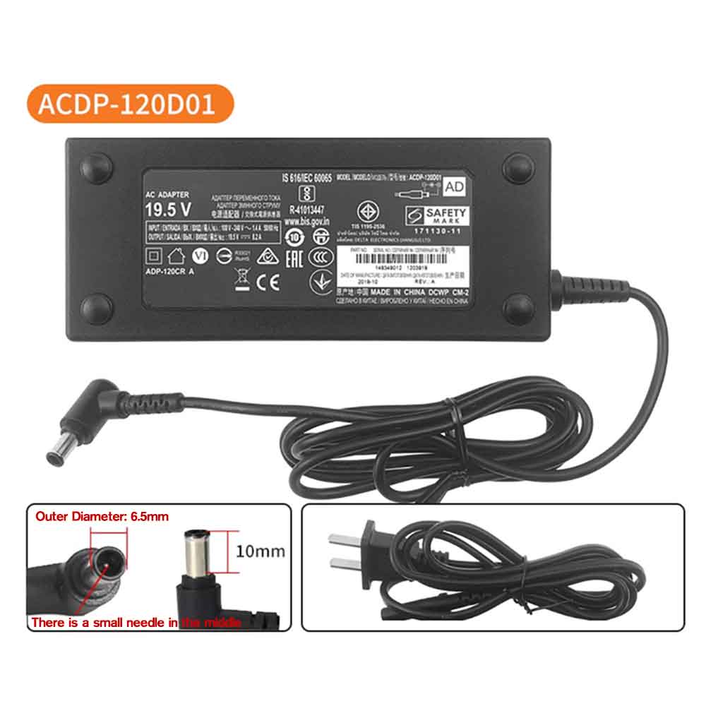 Sony VAIO PCG-1/7/8/9 Series 19.5V 6.2A AC/DC Adapter+Cord