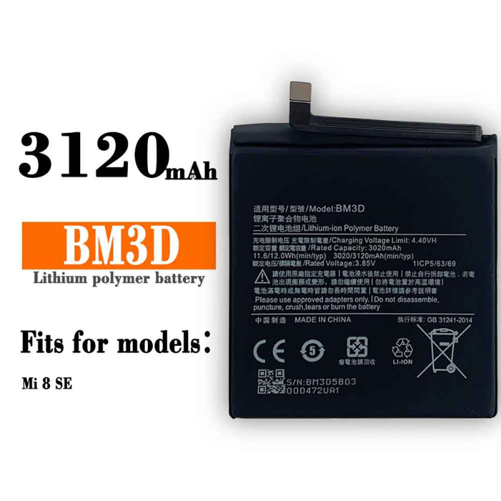 电池 for BM3D Xiaomi Mi 8 SE 3020mAh/11.6WH