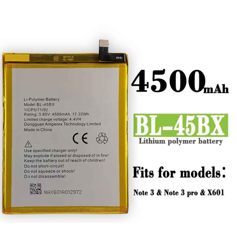 电池 for BL-45BX Infinix Note 3 X601 4500mAh/17.32WH