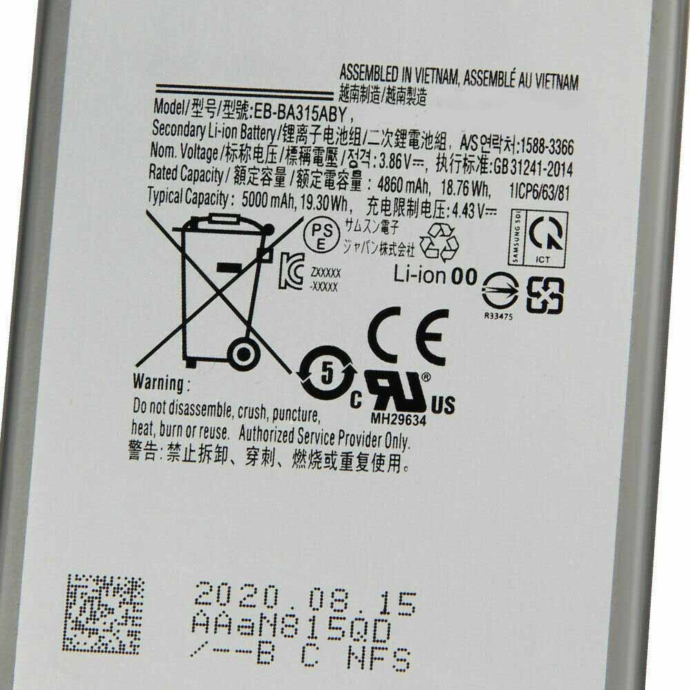 电池 for EB-BA315ABY Samsung Galaxy A31 4860mAh/18.76WH